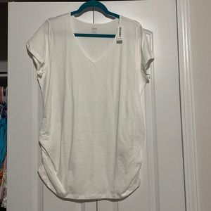 White fitted maternity shirt